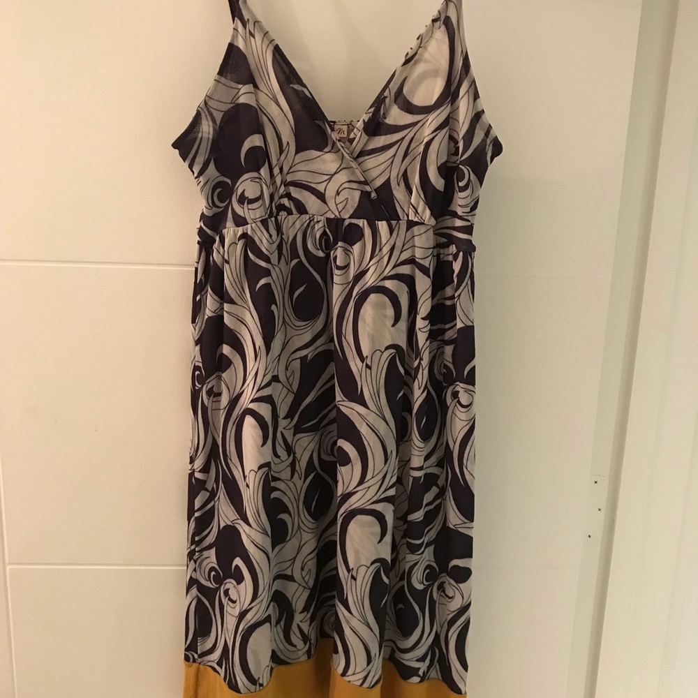 Navy Pattern Cocktail Dress - Picture 2 of 3